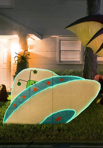 2D Alien Ship Tinsel Fabric Decoration