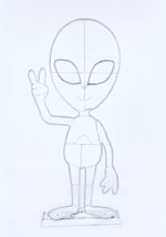Light Up 2D Alien Decoration Alt 1