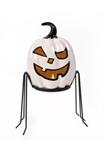Pumpkin Ghost with Metal Holder Decoration