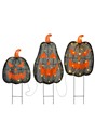 3 Piece Light Up Black Pumpkin Decoration Set