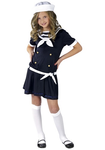 Girls Navy Sweet Sailor Costume
