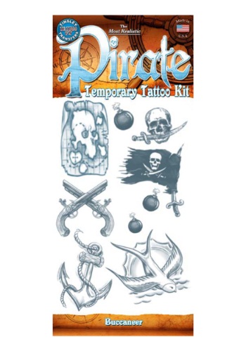 Pirate Buccaneer Temporary Tattoo Kit