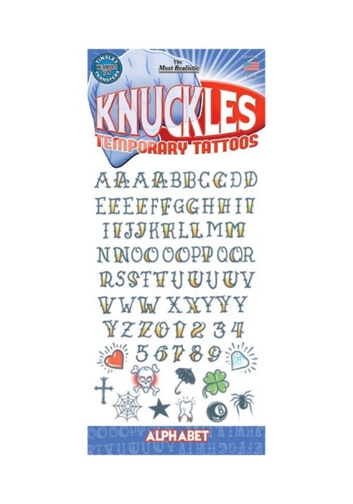 Knuckle Alphabet Temporary Tattoos