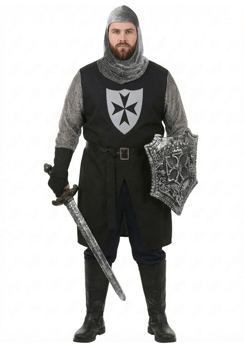 Plus Size Black Knight Costume for Men
