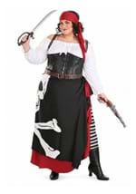 Plus Size Women's Skeleton Flag Rogue Pirate Costume upd