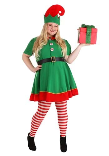 Womens Holiday Elf Plus Size Costume-2