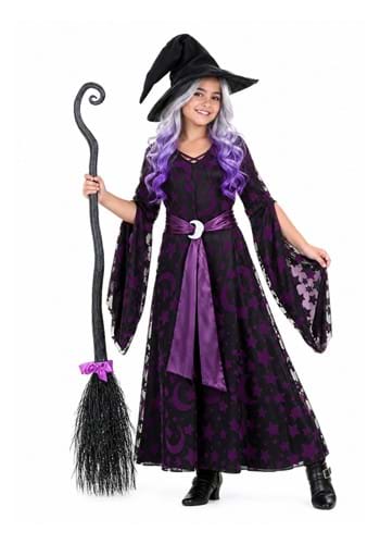 Purple Moon Witch Girls Costume New Main