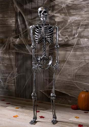 Life Size Silver Skeleton Decoration