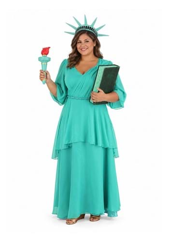 Plus Size Women's Statue of Liberty Costume upd