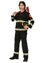 Adult Black Uniform Firefighter Costume Alt 1