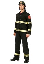 Adult Black Uniform Firefighter Costume Alt 2