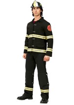 Adult Black Uniform Firefighter Costume Alt 3