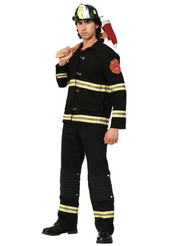 Black Uniform Firefighter Mens Costume