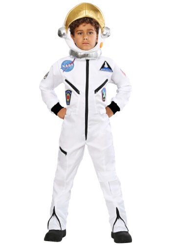 Kids White Astronaut Jumpsuit Costume