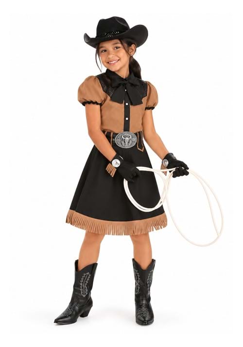 Girls Lasson Cowgirl Costume New Main