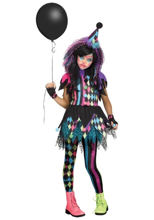 Girls Twisted Circus Clown Costume