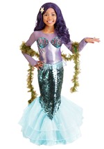 Girl's Pretty Purple Mermaid Costume Alt 2
