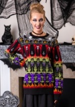 Adult Classic Horror Monsters Fair Isle Halloween Sweater Up
