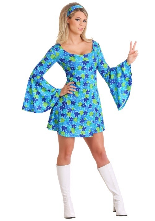 Women's Wild Flower Dress Costume 70s