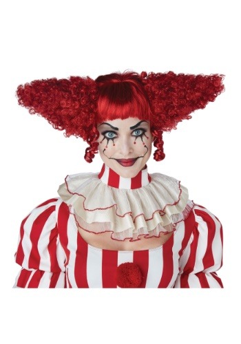 Dark Red Creepy Clown Wig