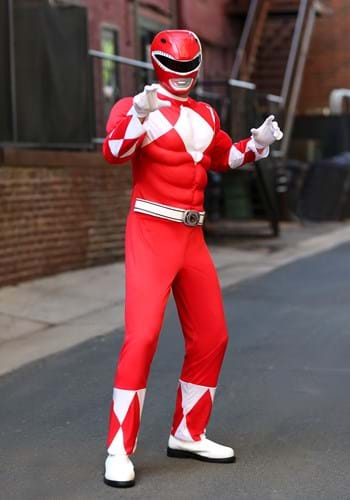 Adult Power Rangers Red Ranger Muscle Costume Update