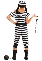 Girls Striped Prisoner Costume2