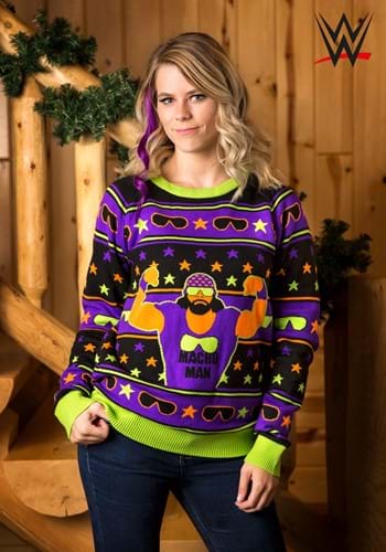Adult WWE Macho Man Ugly Christmas Sweater Alt 1