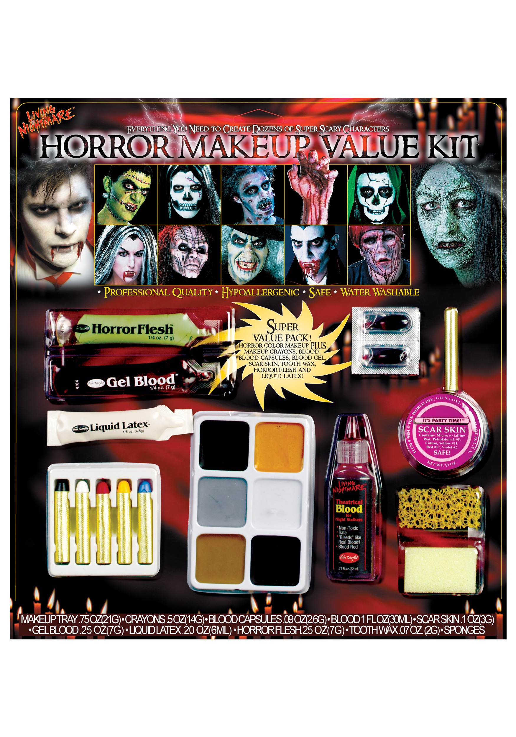 JOYIN Halloween Makeup Set Ultimate Family Party Pack All-in-one Easy On &  Easy Off set for Halloween Party Supplies, Halloween Cosplay, Face Paint 
