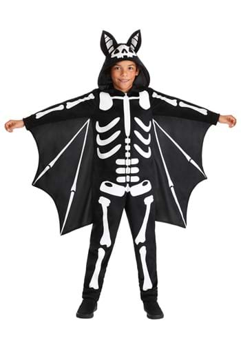 Flying Skeleton Bat Kids Costume Alt 1