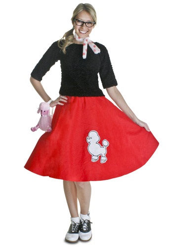 Womens Vintage Red 50s Poodle Skirt