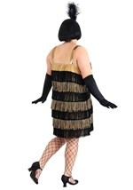 Plus Size Fringe Gold Flapper Costume alt