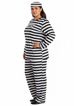 Striped Plus Size Prisoner Costume Alt 3