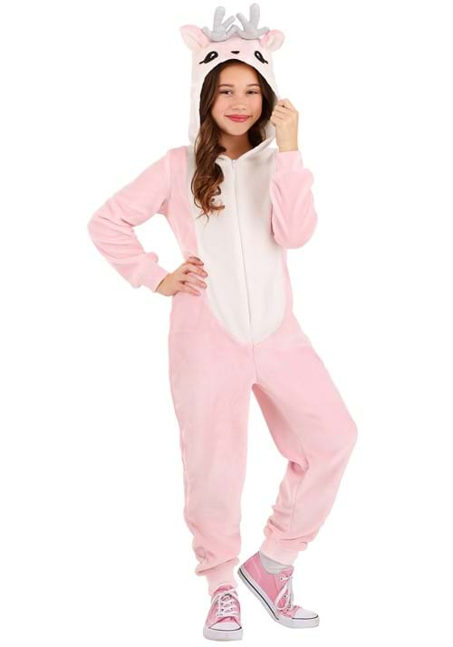 Girls Pink Deer Costume