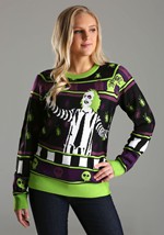 Beetlejuice It's Showtime! Ugly Halloween Sweater Alt 1