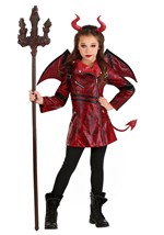 Girl's Leather Devil Costume Alt 2