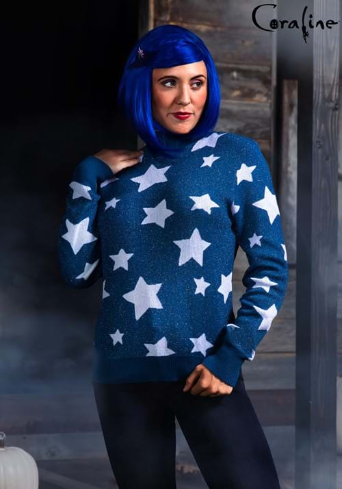 Coraline Adult Blue Star Sweater Costume