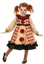 Girls Little Creepy Clown Toddler Costume