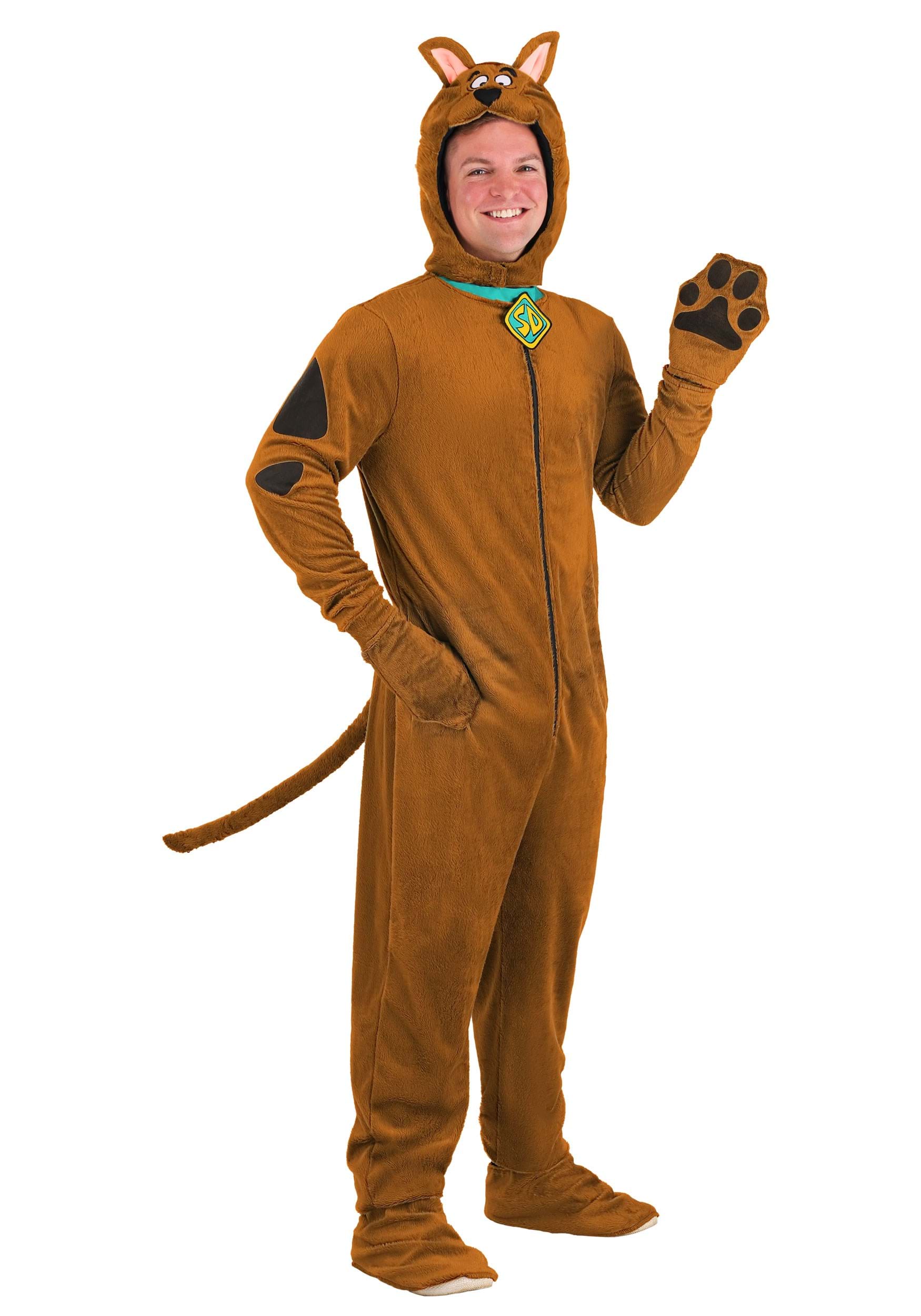 Adult Deluxe Scooby Doo Costume, Adult Unisex, Size: XL, Brown