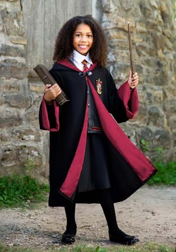 Girl's Deluxe Black Hooded Robe Costume