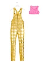 Women's Harley Quinn Gold Overalls Costume Alt 9