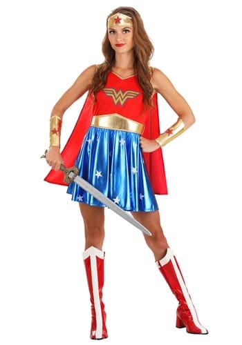 Women's Caped Wonder Woman Costume main1