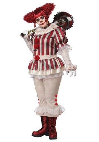 Women's Plus Size Sadistic Clown Costume