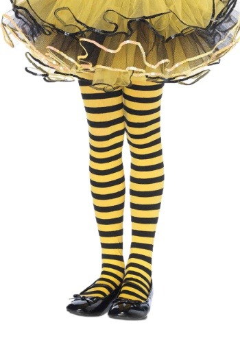 Kids Black and Yellow Striped Tights