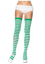 Green and White Nylon Stockings