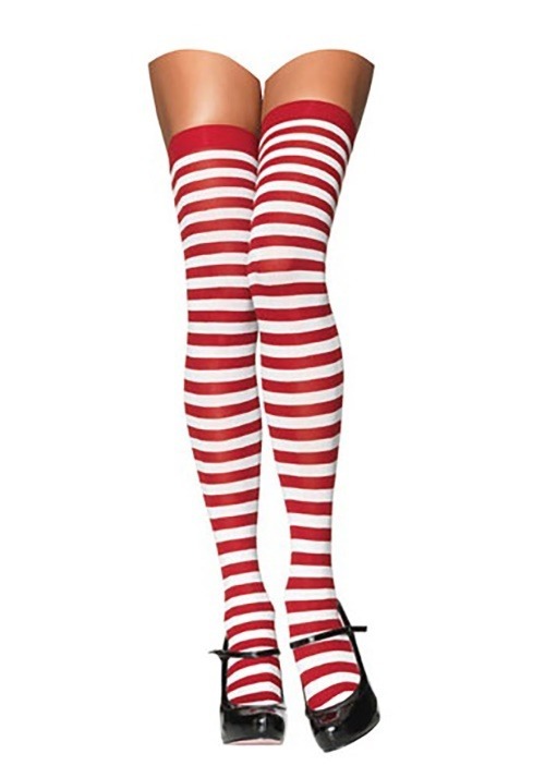White and Red Striped Stockings