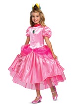 Girls Super Mario Deluxe Princess Peach Costume Alt 2