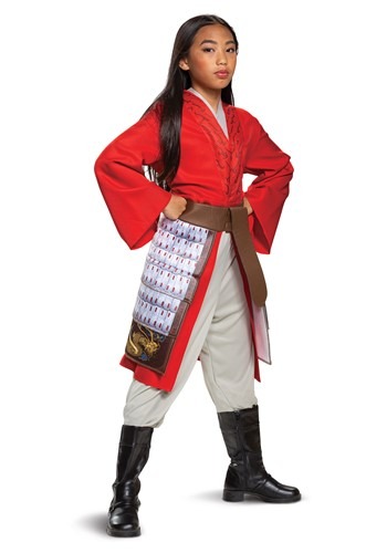 Mulan Girl's Deluxe Hero Red Costume