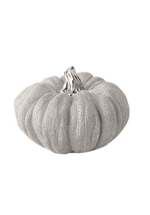 5" Metallic Silver Textured Ceramic Pumpkins Update