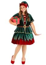 Women's Plus Deluxe Holiday Elf Costume Main