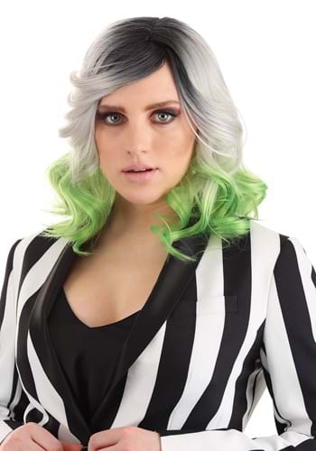 Adult Grey and Green Ombre Wig